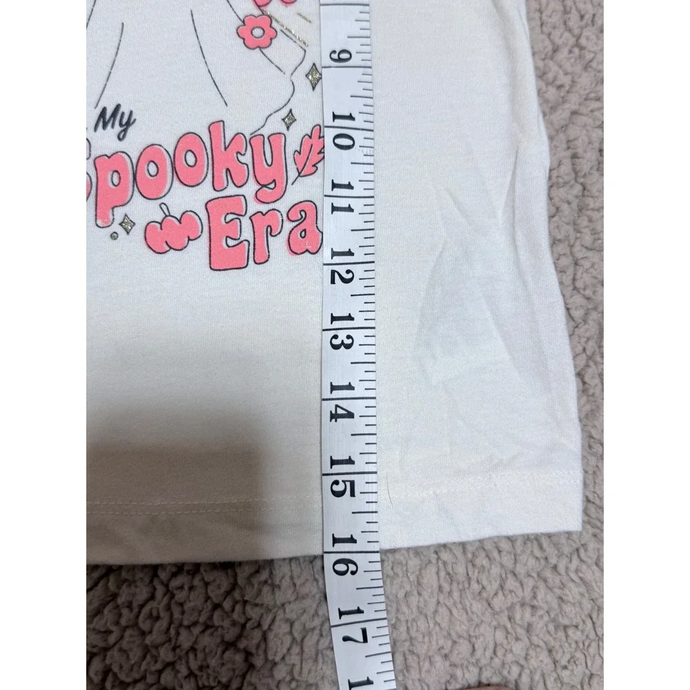 OshKosh B'gosh Girls Spooky Era Ghost Halloween Graphic Long Sleeve Tee Cream 3T